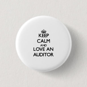 Behalten Sie Ruhe und Liebe ein Wirtschaftsprüfer Button