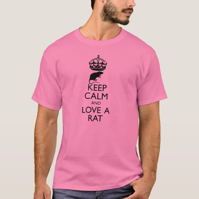 Behalten Sie Ruhe und Liebe eine Ratte T-Shirt (Vorderseite)