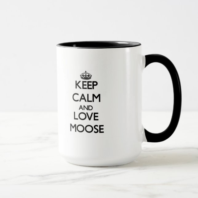 Behalten Sie Ruhe und Liebe-Elche Tasse (Rechts)