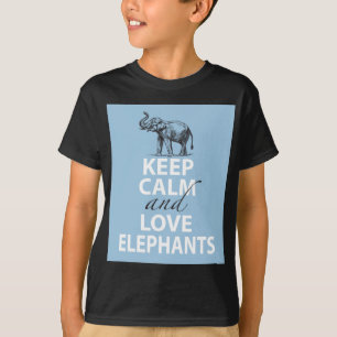 Behalten Sie Ruhe und Liebe-Elefant-Geschenk-Spaß T-Shirt