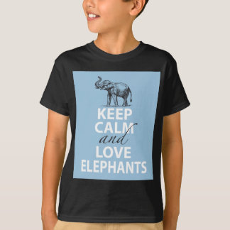 Behalten Sie Ruhe und Liebe-Elefant-Geschenk-Spaß, T-Shirt