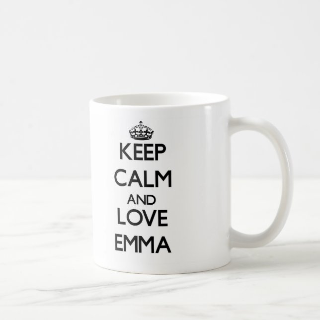 Behalten Sie Ruhe und Liebe Emma Tasse (Rechts)