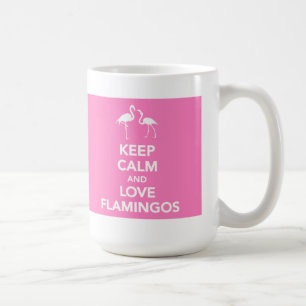 Behalten Sie Ruhe-und Liebe-Flamingo-Tasse Kaffeetasse