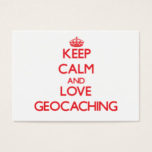 Behalten Sie Ruhe und Liebe Geocaching