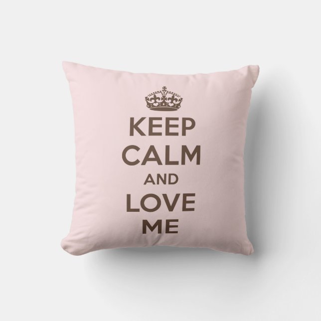 Behalten Sie Ruhe und Liebe ich Kissen (Vorderseite)