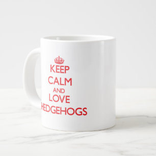Behalten Sie Ruhe und Liebe Igel Jumbo-Tasse