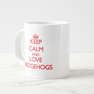 Behalten Sie Ruhe und Liebe Igel Jumbo-Tasse