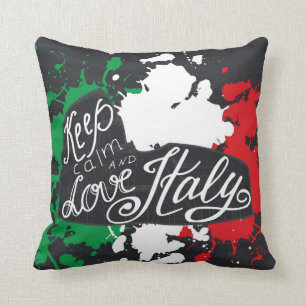 Behalten Sie Ruhe und Liebe Italien Kissen