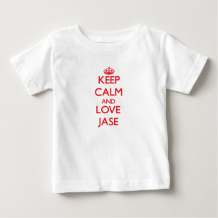 Behalten Sie Ruhe und Liebe Jase Baby T-shirt