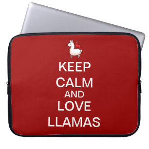 Behalten Sie Ruhe-und Liebe-Lamas Laptopschutzhülle