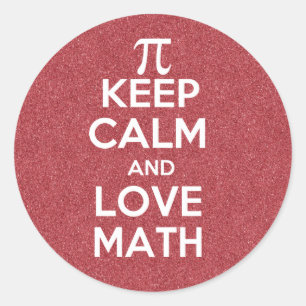 Behalten Sie Ruhe und Liebe-Mathe Runder Aufkleber