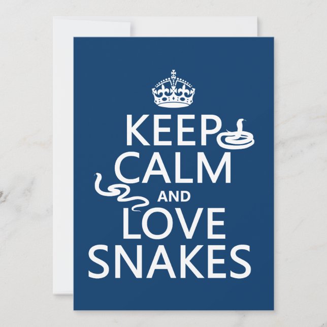 Behalten Sie Ruhe und Liebe schlängelt sich (alle Einladung (Vorderseite)