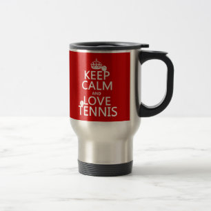 Behalten Sie Ruhe-und Liebe-Tennis Reisebecher