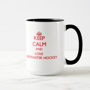 Behalten Sie Ruhe und Liebe Unterwasserhockey Tasse