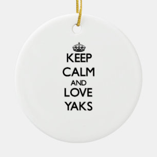Behalten Sie Ruhe und Liebe-Yak Keramikornament