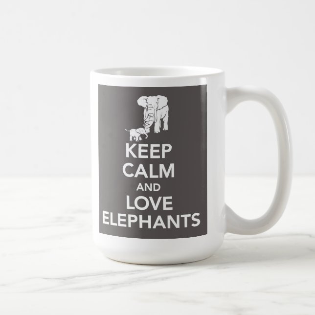 Behalten Sie Ruhe- und Liebeelefant-Tasse Kaffeetasse (Rechts)