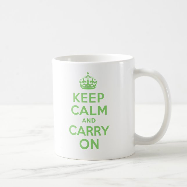 Behalten Sie Ruhe und machen Sie grüne beste Kaffeetasse (Rechts)