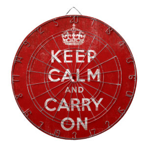 Behalten Sie Ruhe und machen Sie Vintages Dartscheibe