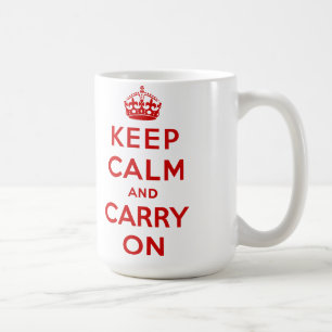 behalten Sie Ruhe und machen Sie Vorlage weiter Kaffeetasse