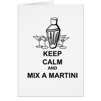 Behalten Sie Ruhe und mischen Sie einen Martini -