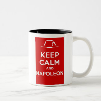 Behalten Sie Ruhe und Napoleon Zweifarbige Tasse