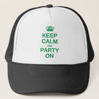 Behalten Sie Ruhe und Party an Truckerkappe
