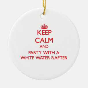 Behalten Sie Ruhe und Party mit einem weißes Keramik Ornament