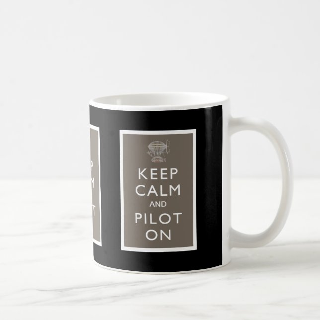 Behalten Sie Ruhe und Piloten auf Steampunk Tasse (Rechts)