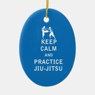 Behalten Sie Ruhe und Praxis Jiu-Jitsu Keramikornament