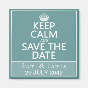 Behalten Sie Ruhe und Save the Date (völlig Magnet