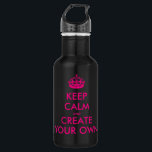 Behalten Sie Ruhe und schaffen Sie Ihre Selbst - Edelstahlflasche<br><div class="desc">Hallo und Willkommen, schaffen Sie und fertigen Sie Ihre Selbst "behalten Ruhe" Entwurf für diesen ist einzigartig besonders an! Ersetzen Sie die Wörter "behalten Ruhe und schaffen Ihre Selbst" durch das Wort Ihrer Wahl und wählen die Hintergrundfarbe, die Sie wollen! Sie können euch alles vorstellen und tun!! ex: "behalten Sie...</div>