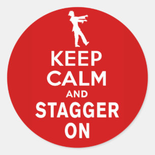 Behalten Sie Ruhe und schwanken Sie auf Runder Aufkleber