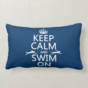 Behalten Sie Ruhe und schwimmen Sie auf (in Lendenkissen