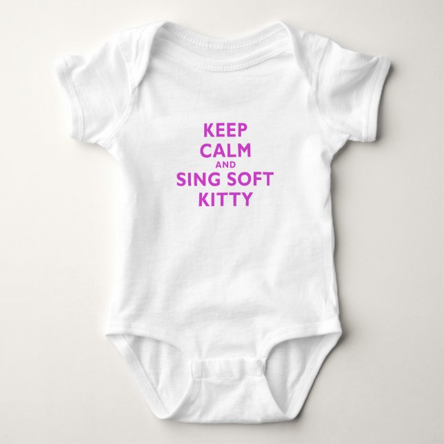 Behalten Sie Ruhe und singen Sie weichen Kitty Baby Strampler (Vorderseite)