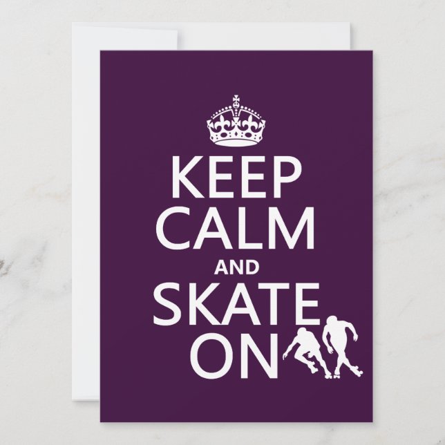 Behalten Sie Ruhe und Skate auf (Rollerskaters) Einladung (Vorderseite)