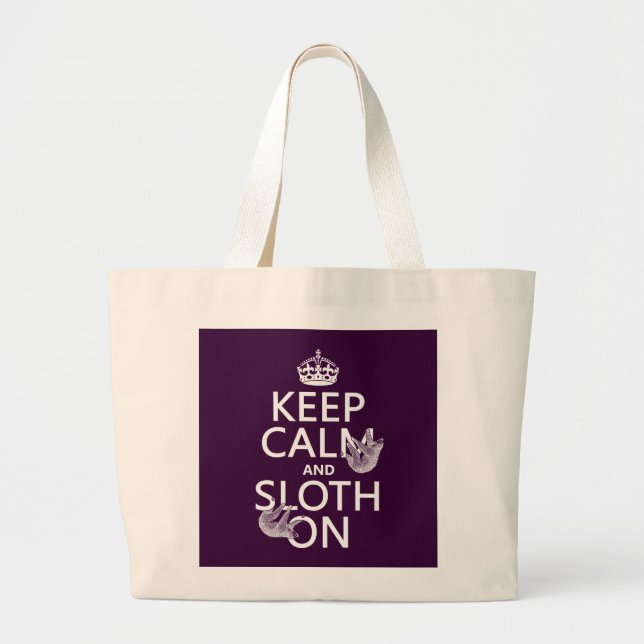 Behalten Sie Ruhe und Sloth an Jumbo Stoffbeutel (Vorne)