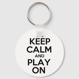 Behalten Sie Ruhe-und Spiel-an - Feld-Hockey Schlüsselanhänger