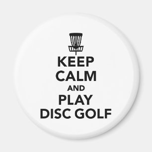 Behalten Sie Ruhe und Spiel Discgolf Magnet