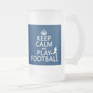 Behalten Sie Ruhe-und Spiel-Fußball Mattglas Bierglas