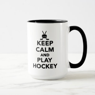 Behalten Sie Ruhe und Spiel Hockey Tasse