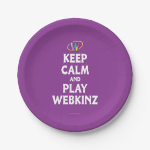 Behalten Sie Ruhe und Spiel Webkinz Pappteller