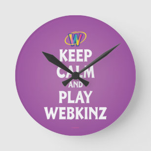 Behalten Sie Ruhe und Spiel Webkinz Runde Wanduhr
