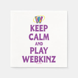 Behalten Sie Ruhe und Spiel Webkinz Serviette
