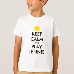 Behalten Sie Ruhe- und SpieltenniskinderShirt T-Shirt