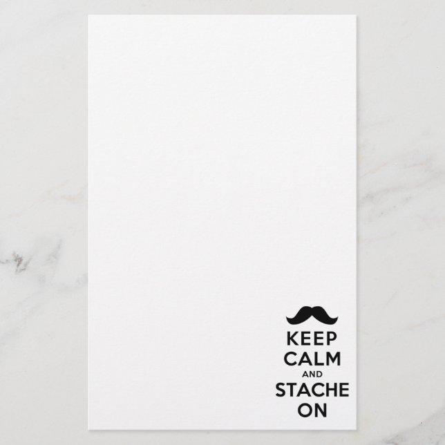 Behalten Sie Ruhe und Stache an Briefpapier (Vorderseite)