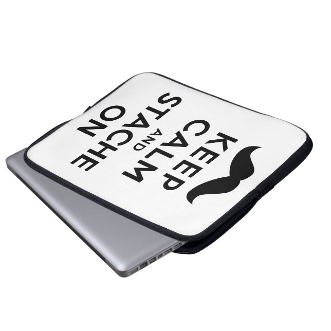 Behalten Sie Ruhe und Stache an Laptopschutzhülle (Vorne Knopf)