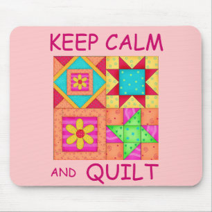 Behalten Sie Ruhe und Steppdecken-bunte Mousepad