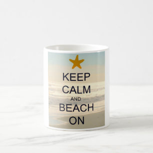 BEHALTEN SIE RUHE UND STRAND AUF FOTO-TASSE TASSE