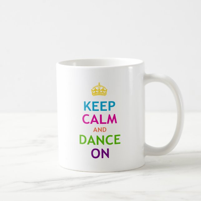 Behalten Sie Ruhe und tanzen Sie an Kaffeetasse (Rechts)
