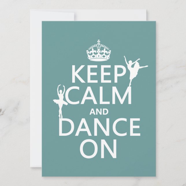 Behalten Sie Ruhe und tanzen Sie auf (Ballett) Einladung (Vorderseite)